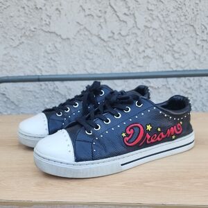 Brighton Dream Leather Sneakers Womens 8.5 Shoes Black Red embroidery Studs